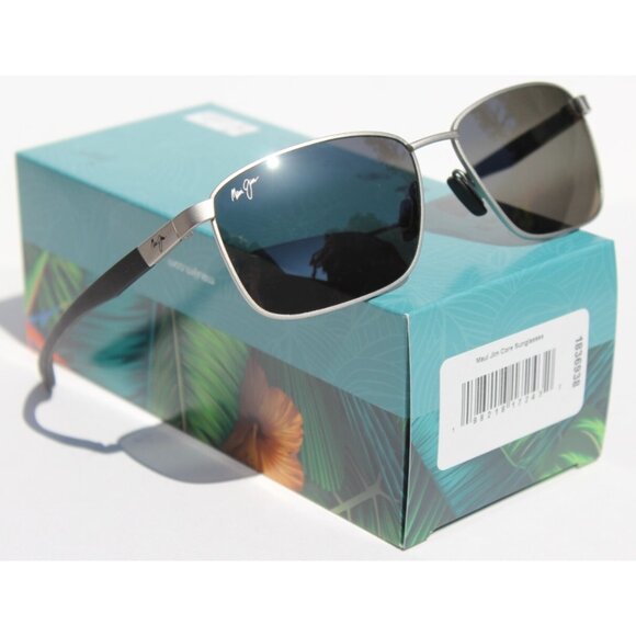 MAUI JIM Kaala POLARIZED Sunglasses 856-17 Silver/Gray ST Italy NEW